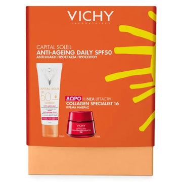 Vichy Anti-Ageing 3σε1 SPF50 & δώρο κρέμα Collagen Specialist - μπροστινή όψη συσκευασίας